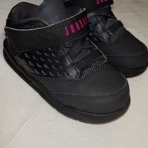 Toddler Girl Jordan Black and Pink Sneakers 7C